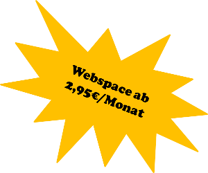 Webspace ab 2,95€/Monat